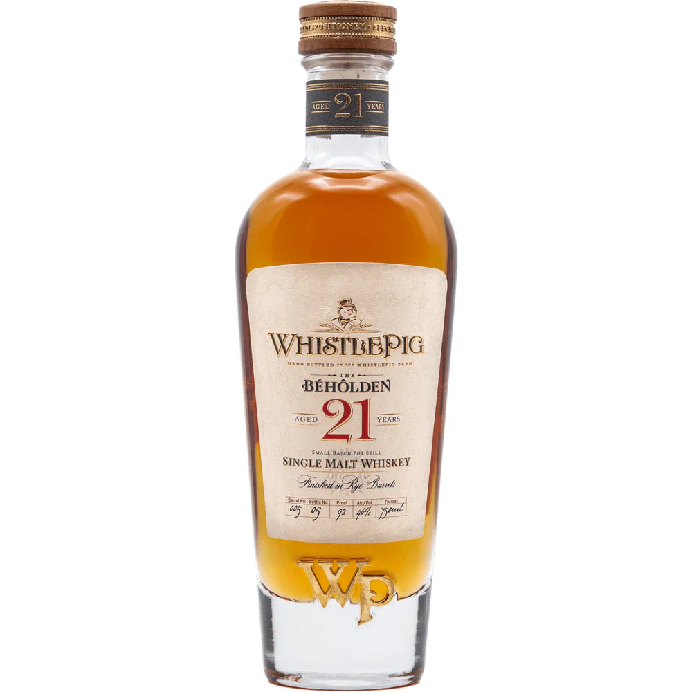 WhistlePig The Beholden 21 Year Old Single Malt Whiskey 750ml