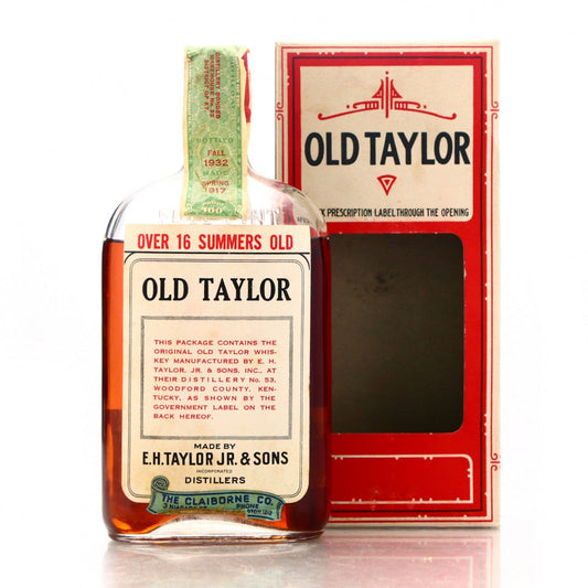 1917 Old Taylor Bottled in Bond 16 Year Old Prohibition Era Bottling Pint 750ml