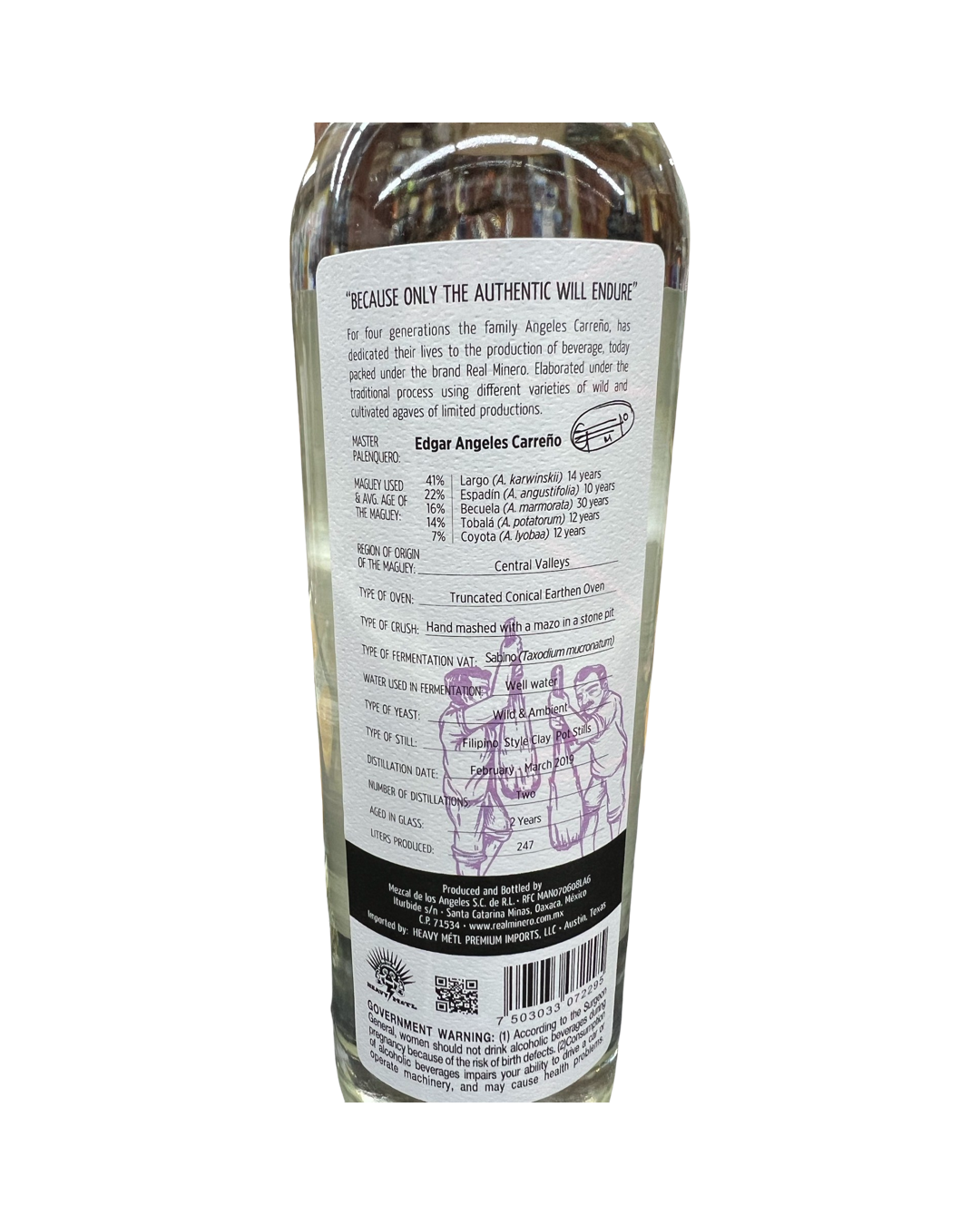 Real Minero Field Blend 5 Largo Espadin Coyota Becuela Tobala Mezcal 750ml