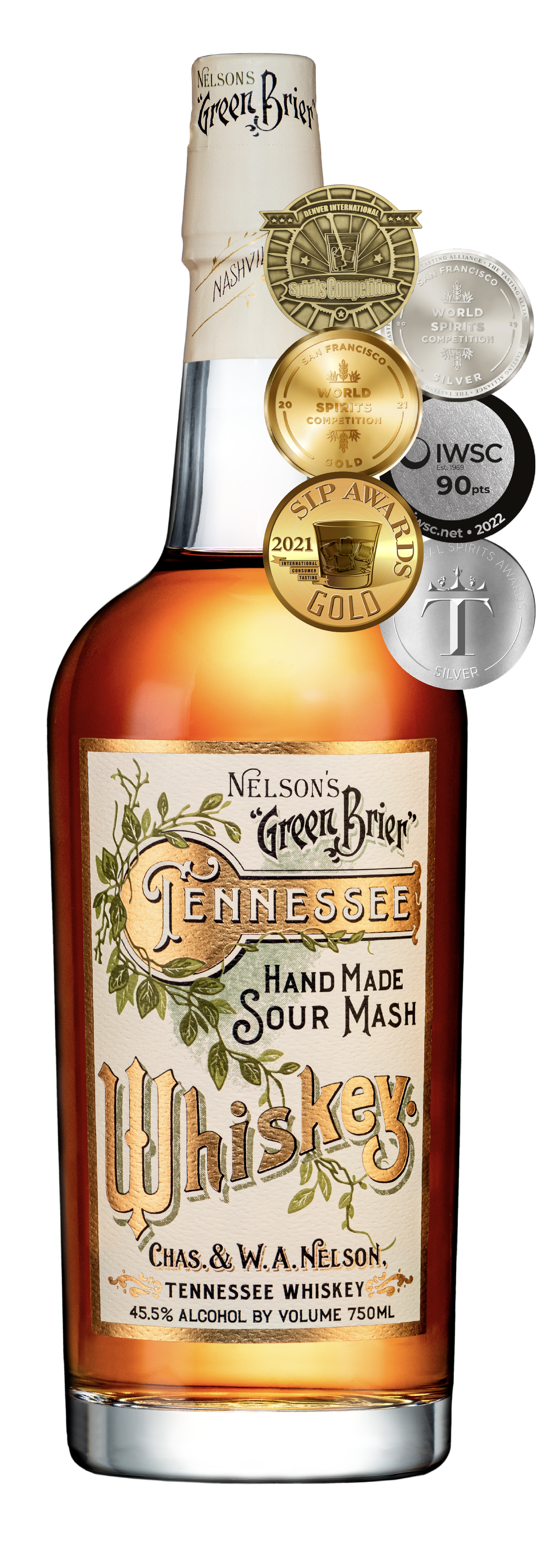Nelson's Green Brier Tennessee Hand Made Sour Mash Whiskey 750ml