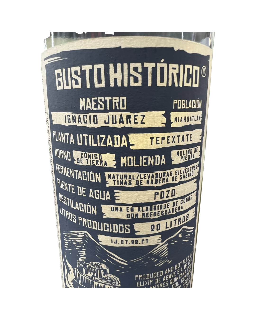 Gusto Historico Ignacio Juarez Tepextate Agave Spirit 750ml