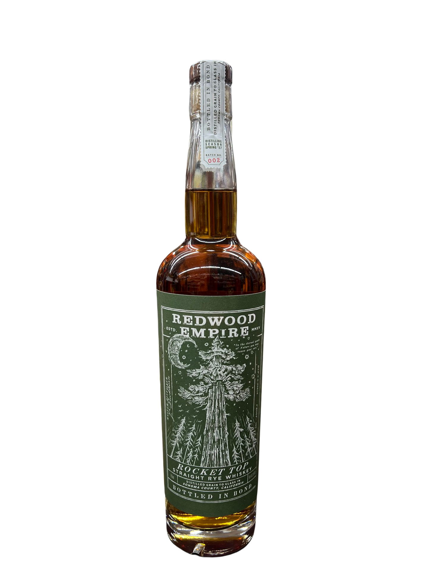 Redwood Empire Rocket Top Straight Rye Whiskey