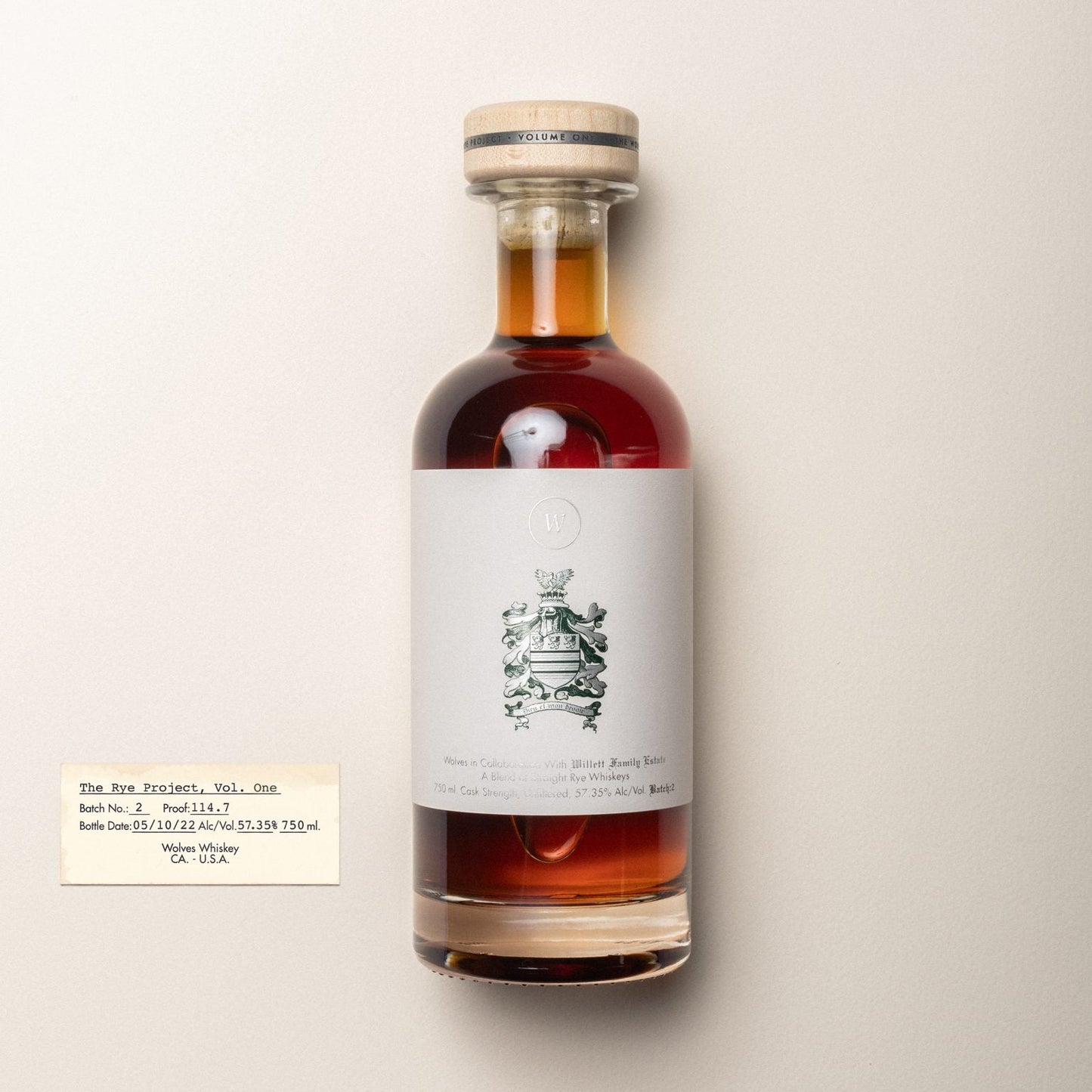 Wolves & Willett Family Estate The Rye Project Batch No. 2 Straight Rye Whiskey 750ml