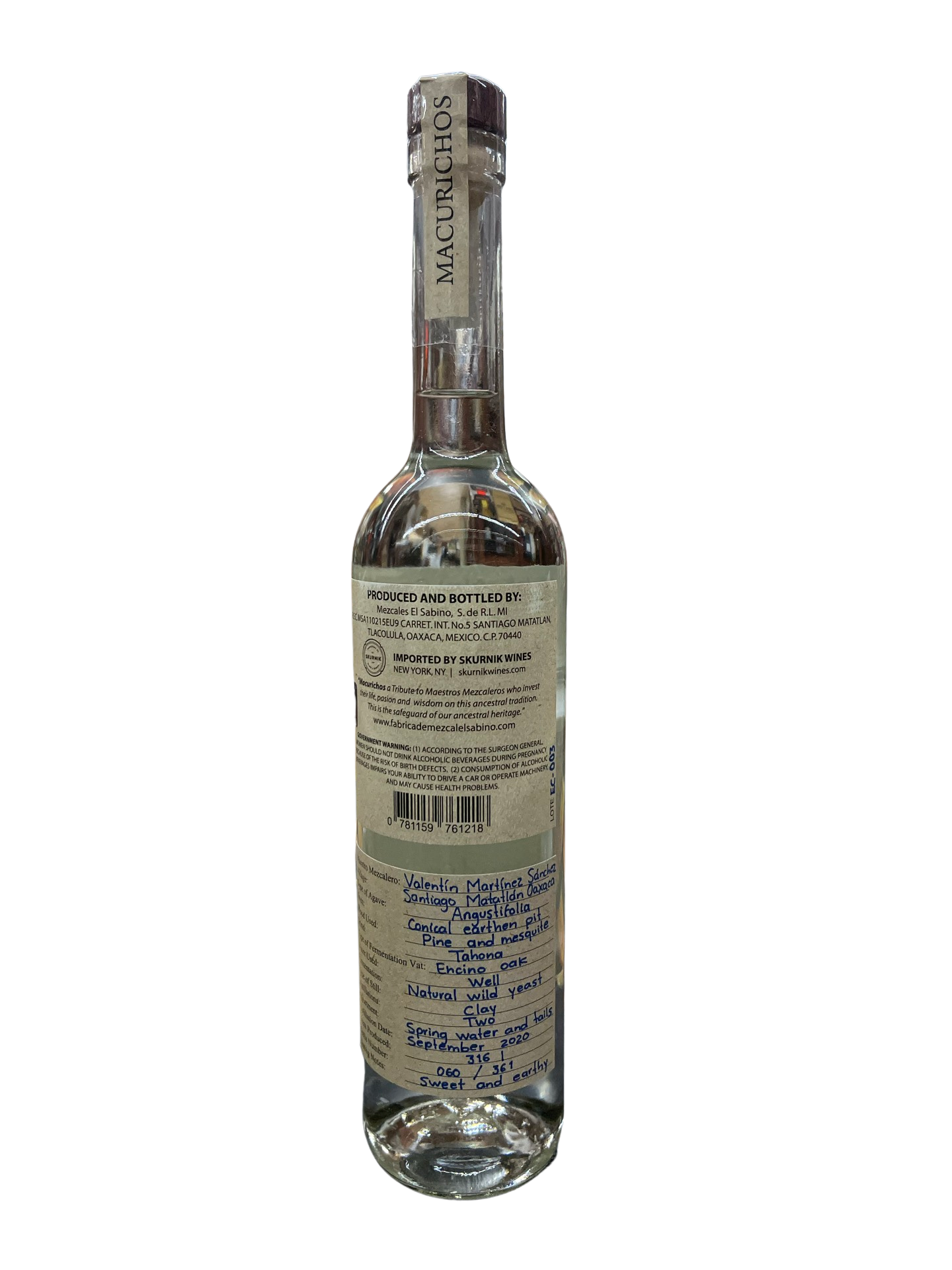 Macurichos Espadin Destilado Con Cacao Mezcal 750ml