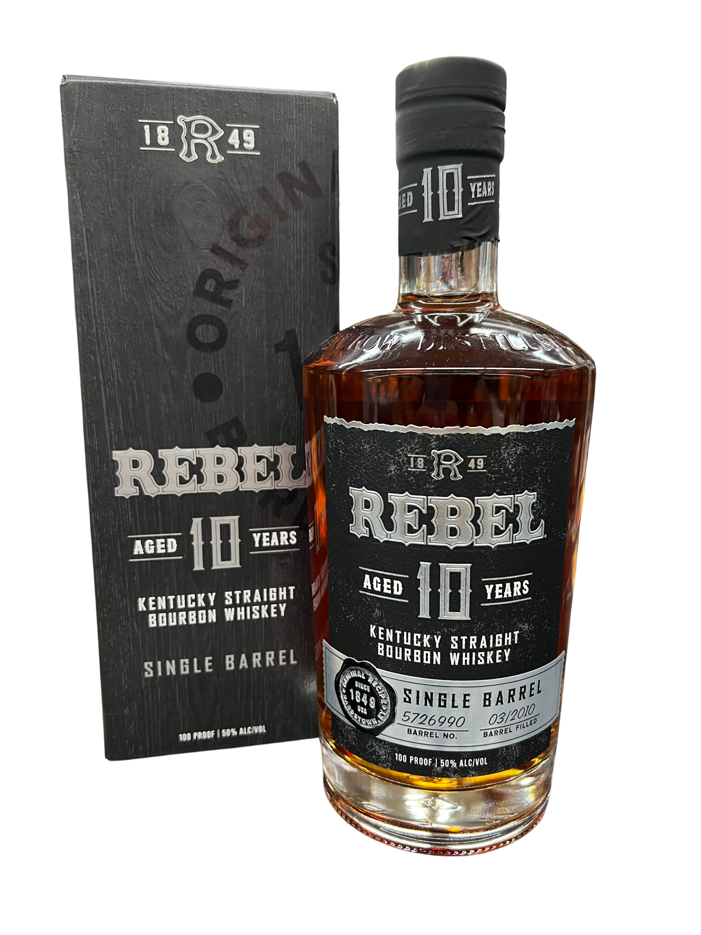 Rebel Yell 10 Year Old Single Barrel Kentucky Straight Bourbon Whiskey 750ml