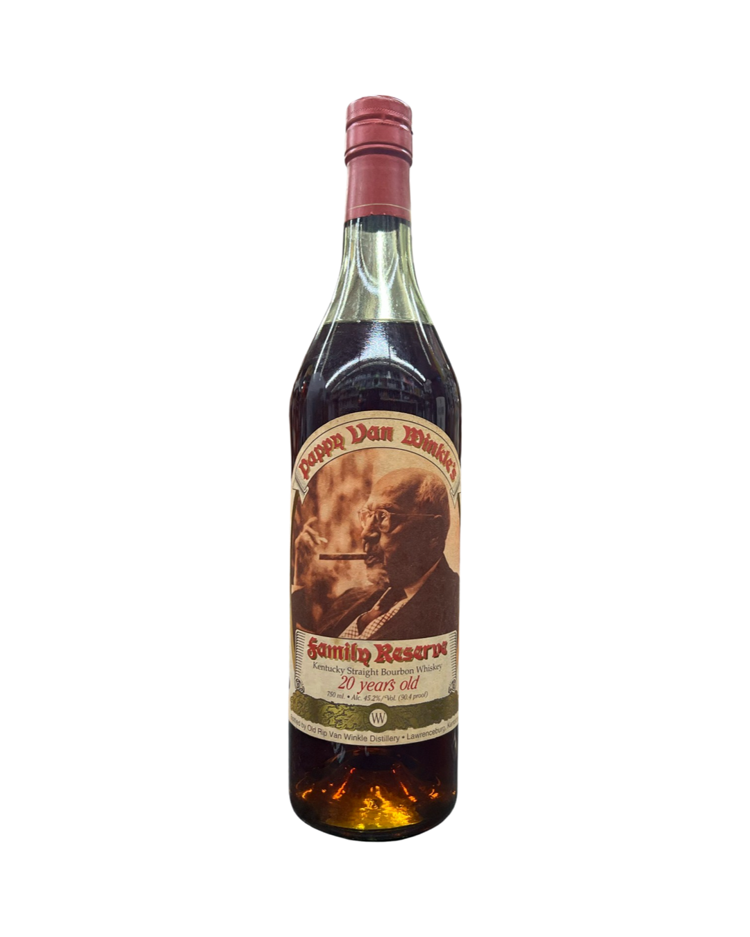 1990 Old Rip Van Winkle Pappy Van Winkle's 20 Year Old  Family Reserve Lawrenceburg Kentucky Straight Bourbon Whiskey 750ml
