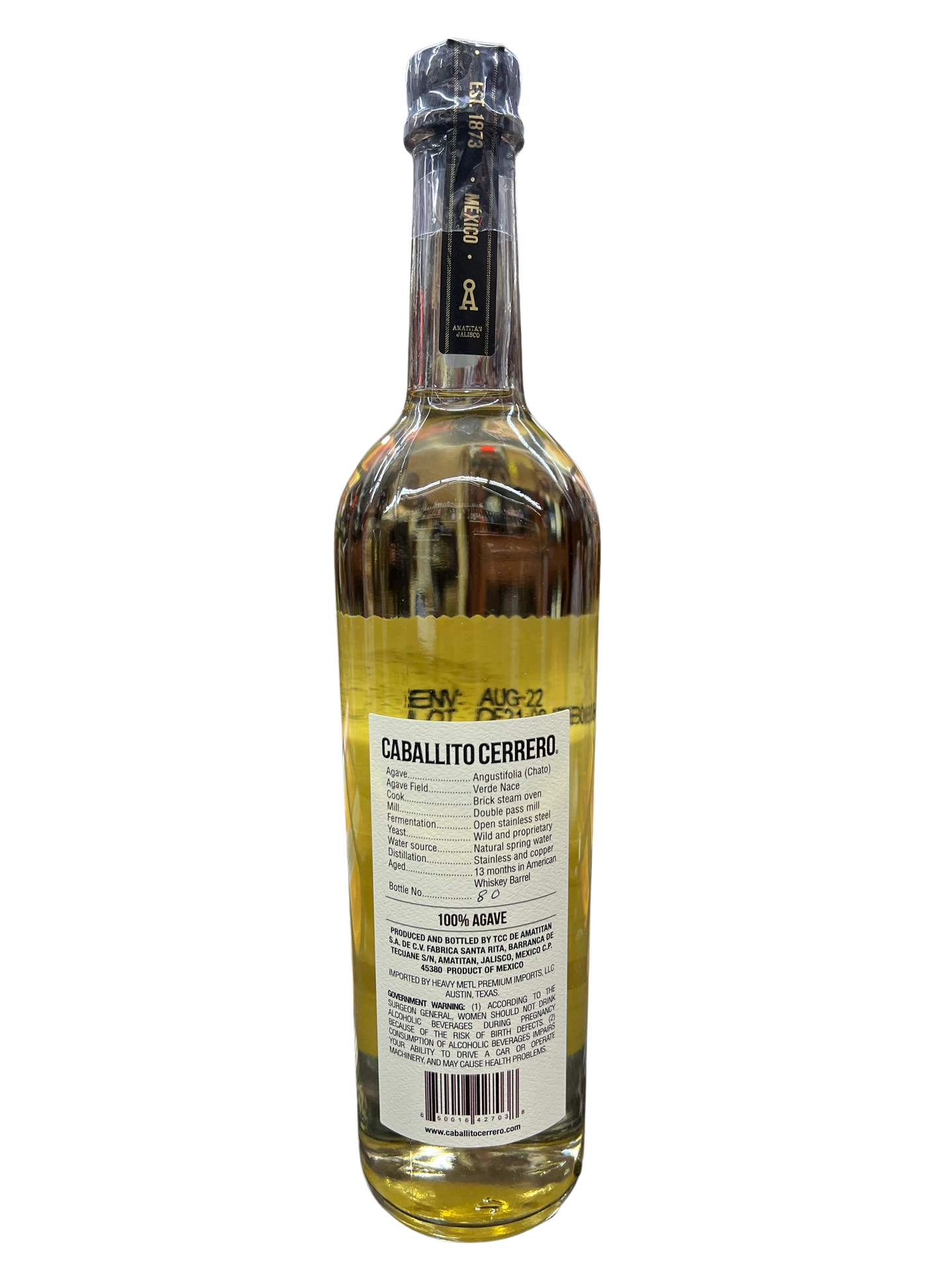 Caballito Cerrero Chato Anejo Agave Spirit 750ml